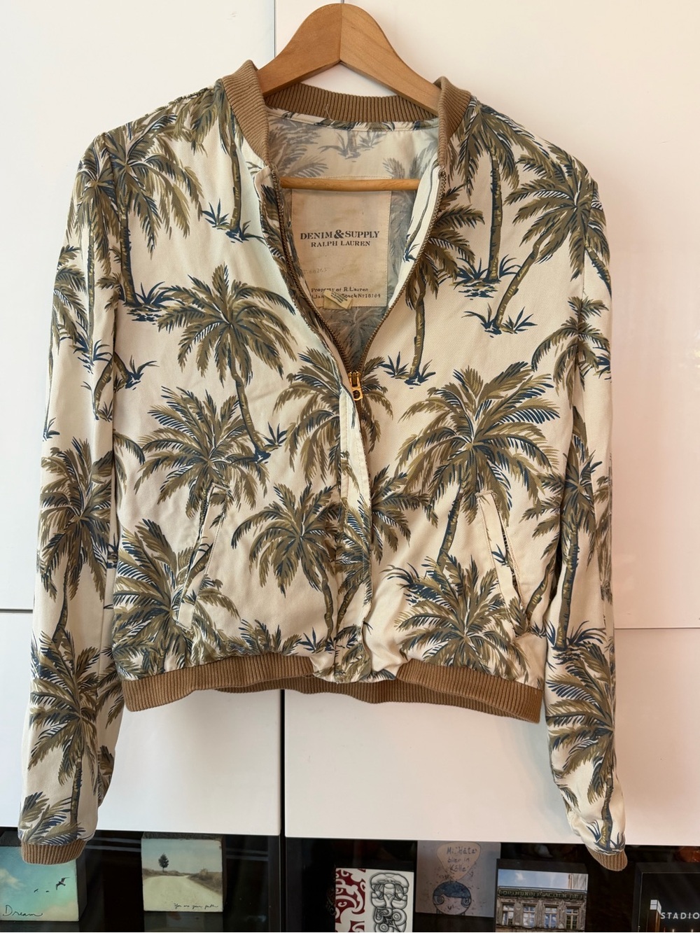 Denim & Supply Ralph Lauren Cream Jacket with Palm Print